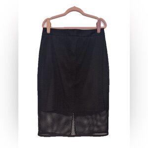 Anne Taylor Black Mesh Pencil Skirt - Women - 12